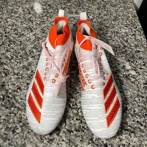Adidas Orange and White Football Cleats